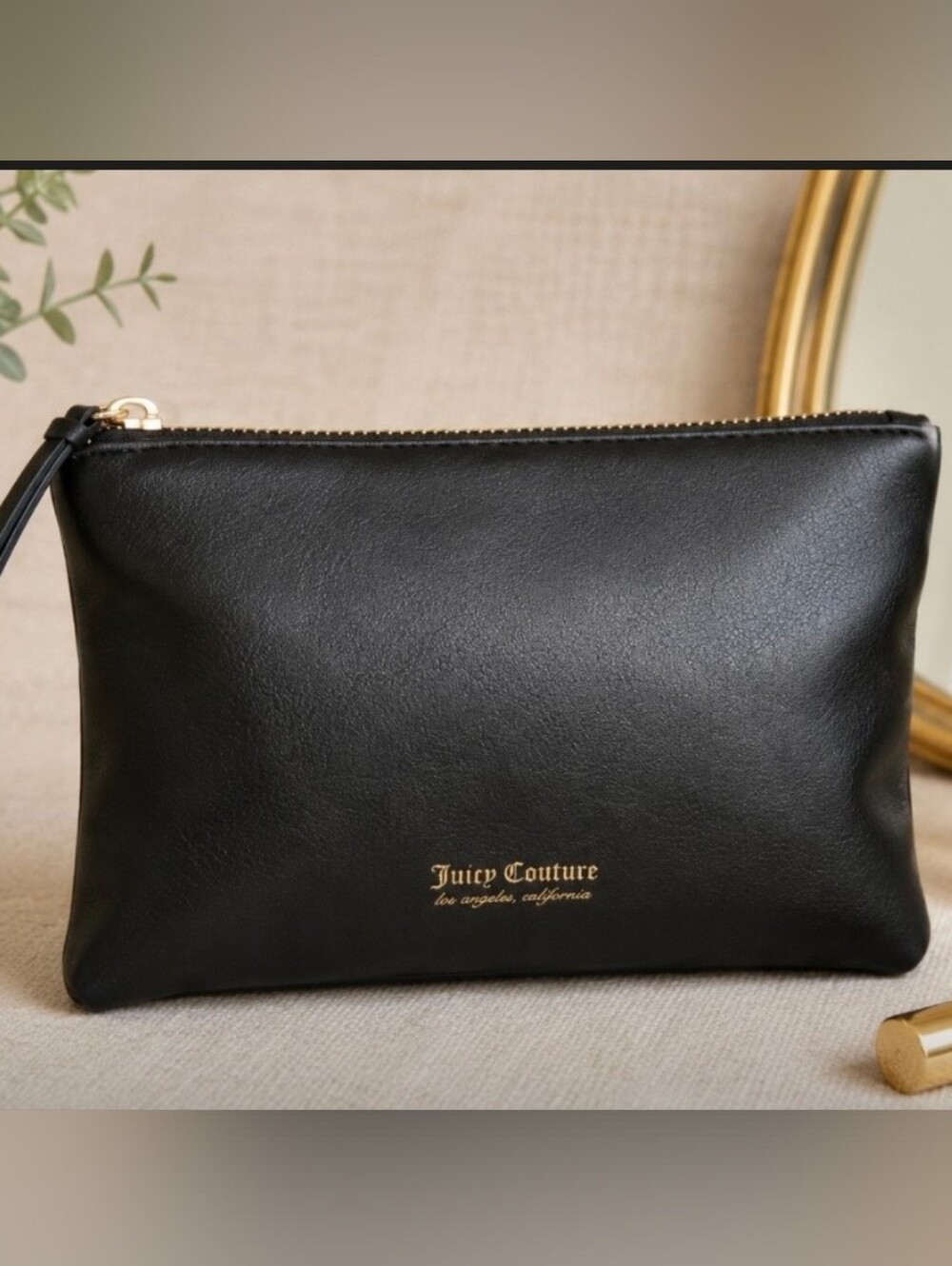 Juicy Couture Black Zip Pouch / Cosmetic Bag